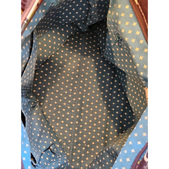 Fossil Key Per Brown Floral Coated Canvas Tote Shoulder Bag Purse Handbag - Picture 9 of 10